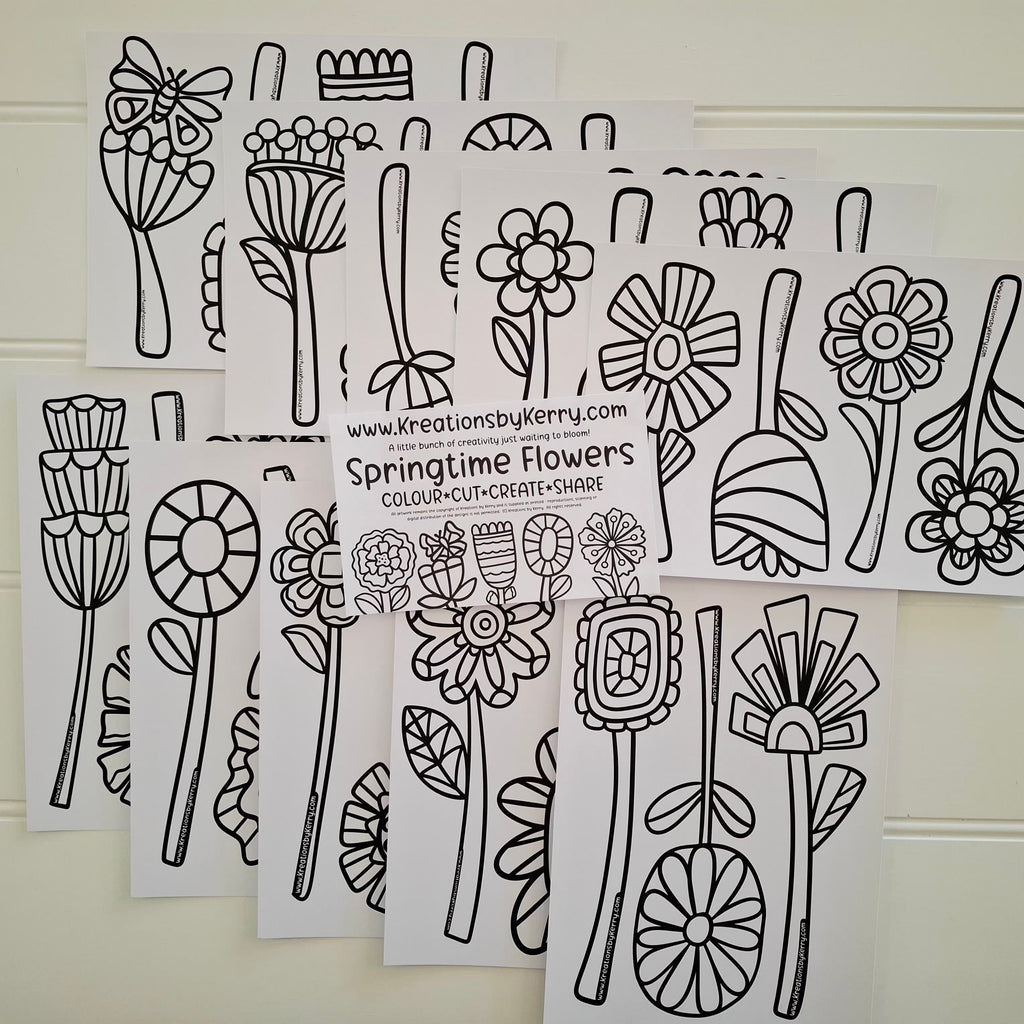 Colour Me in Springtime Flowers