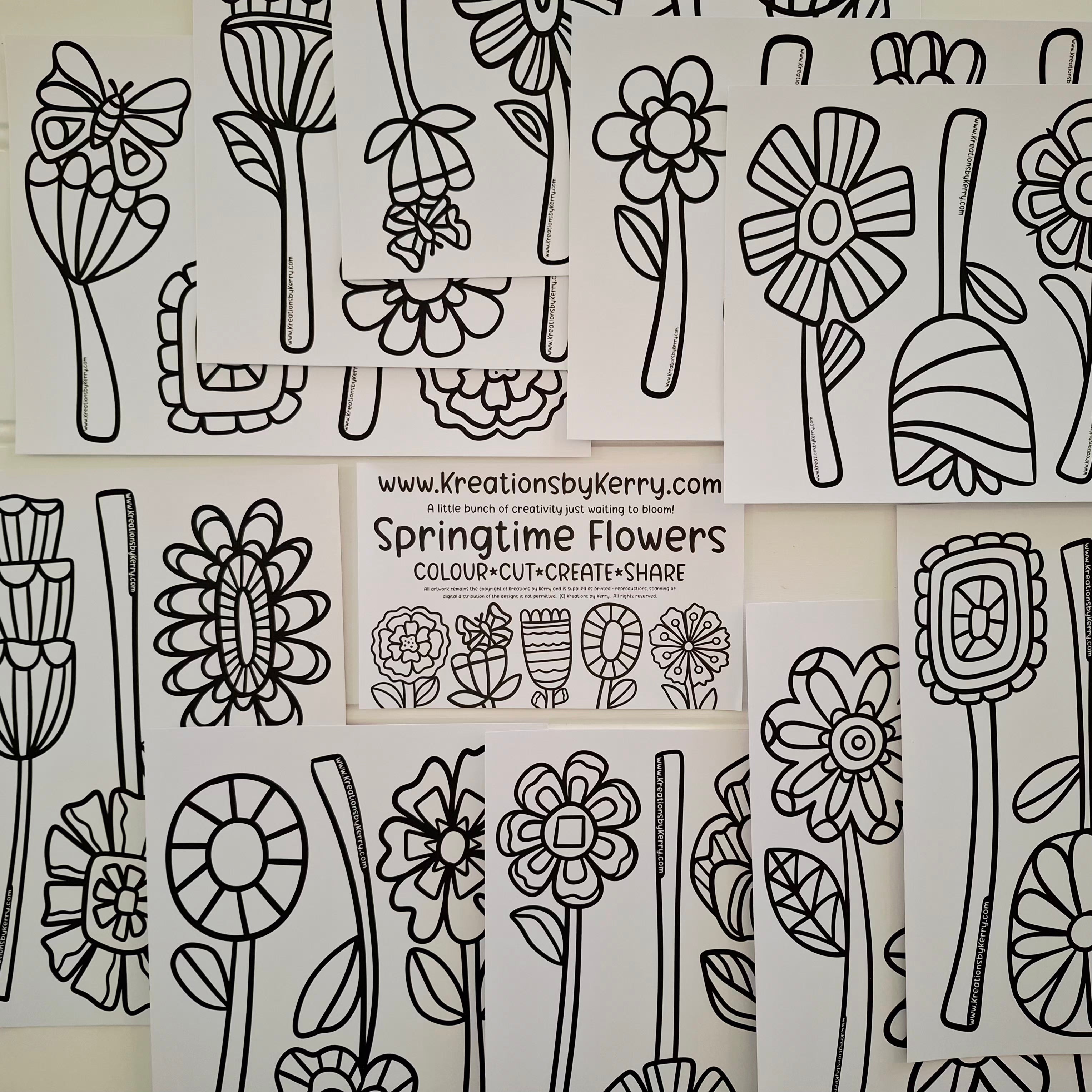 Colour Me in Springtime Flowers