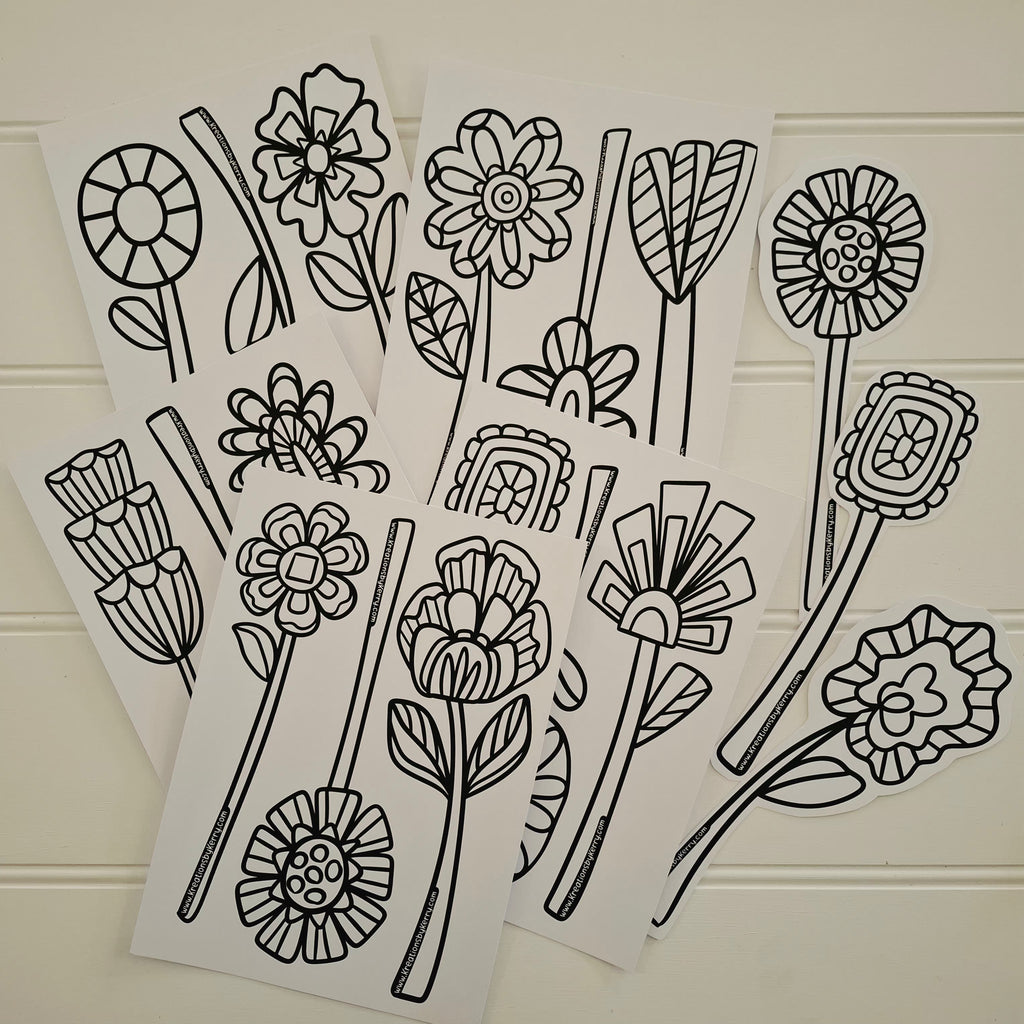 Colour Me in Springtime Flowers