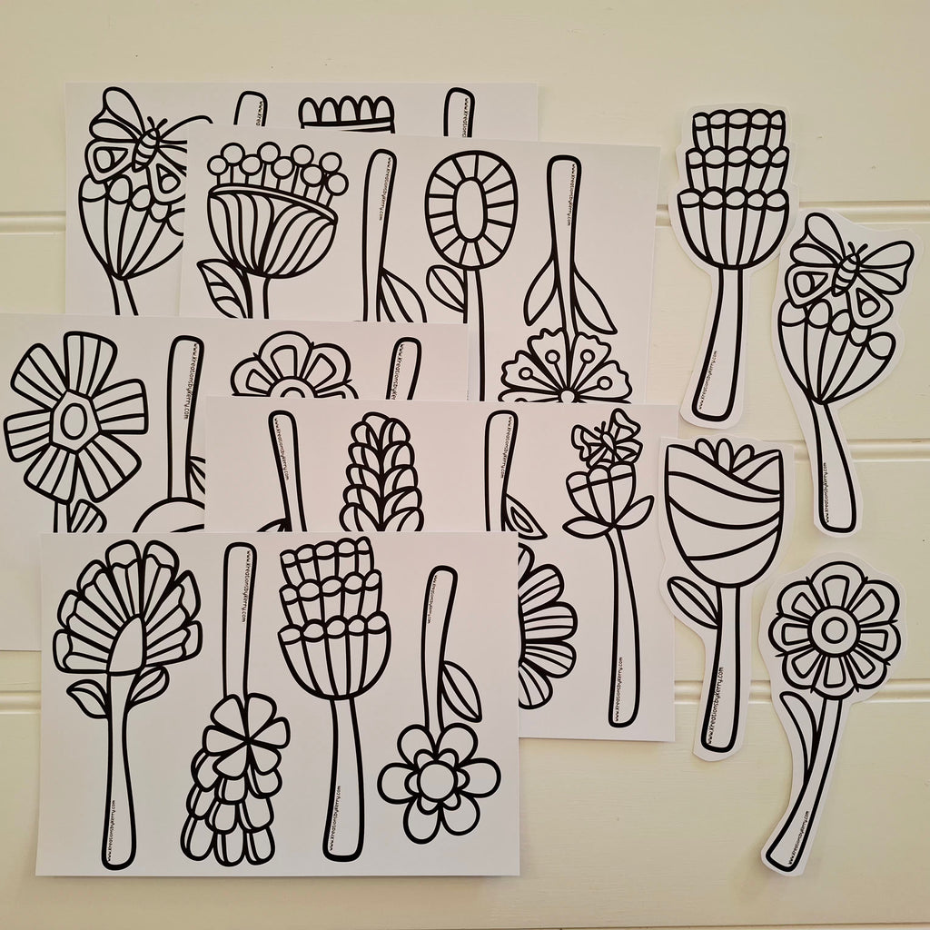Colour Me in Springtime Flowers
