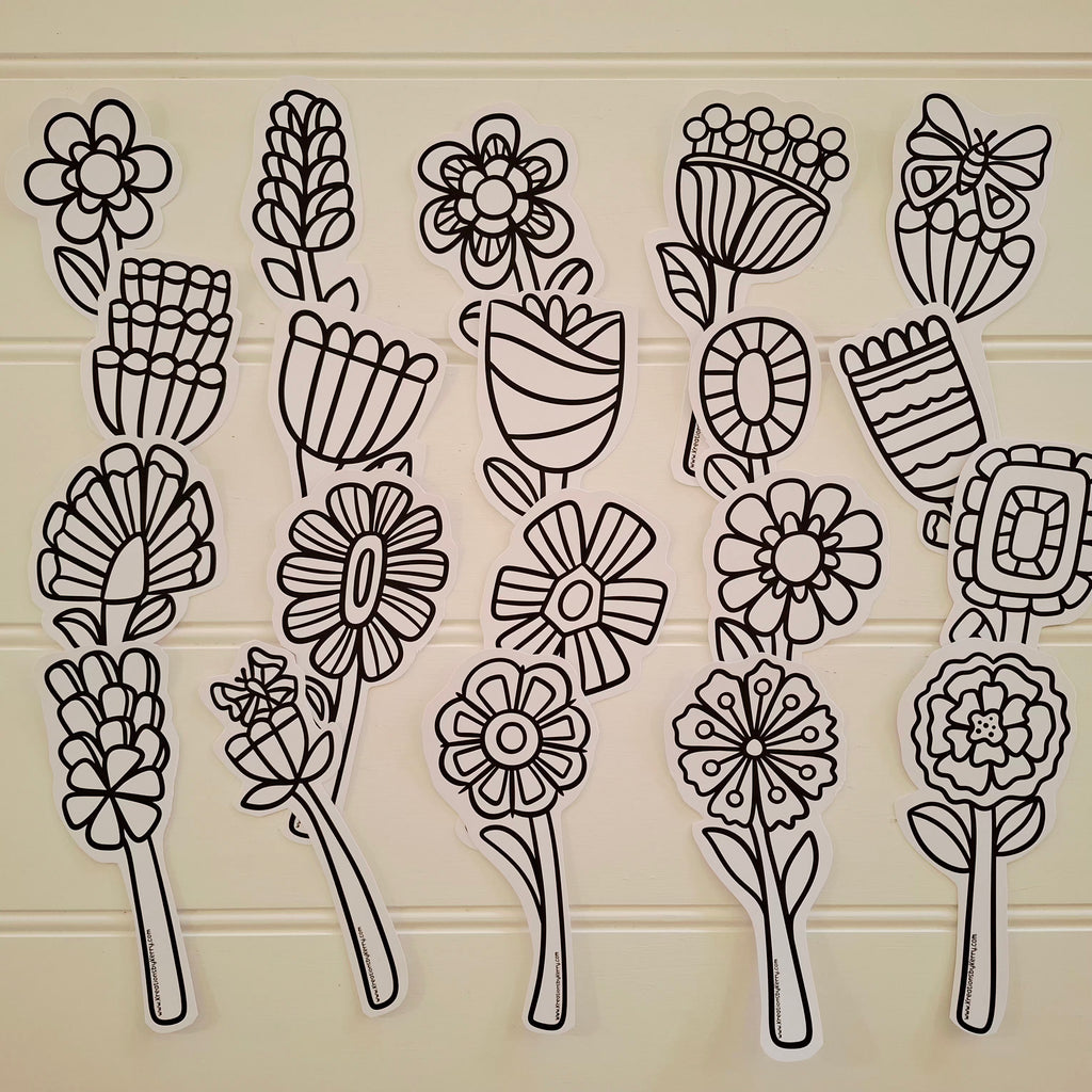 Colour Me in Springtime Flowers