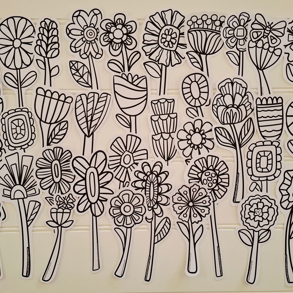 Colour Me in Springtime Flowers